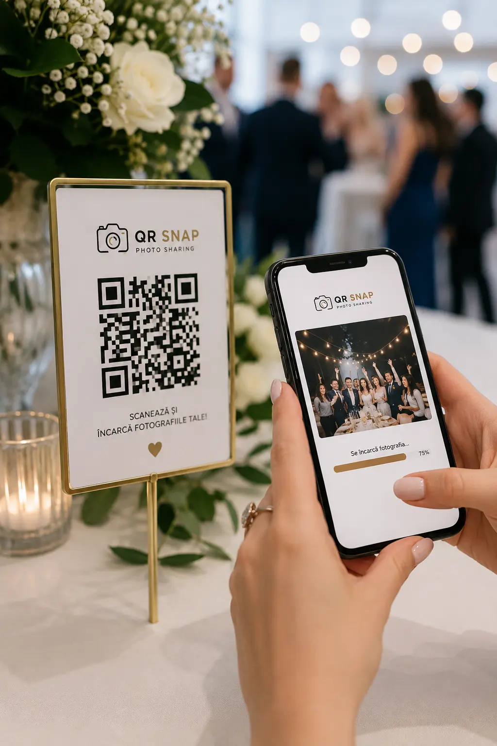 Fotografie incarcata de invitati prin QR SNAP